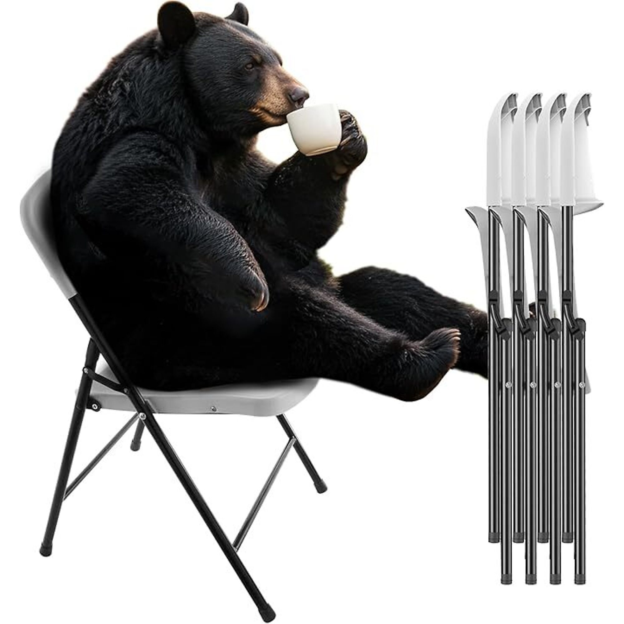 Red Mountain Valley 4 Pack Portable Folding Chair, 440 lbs Capacity, HDPE Plastic Foldable Chair Set, Ideal for Indoor Outdoor, Camping, Wedding, Picnic, Patio
